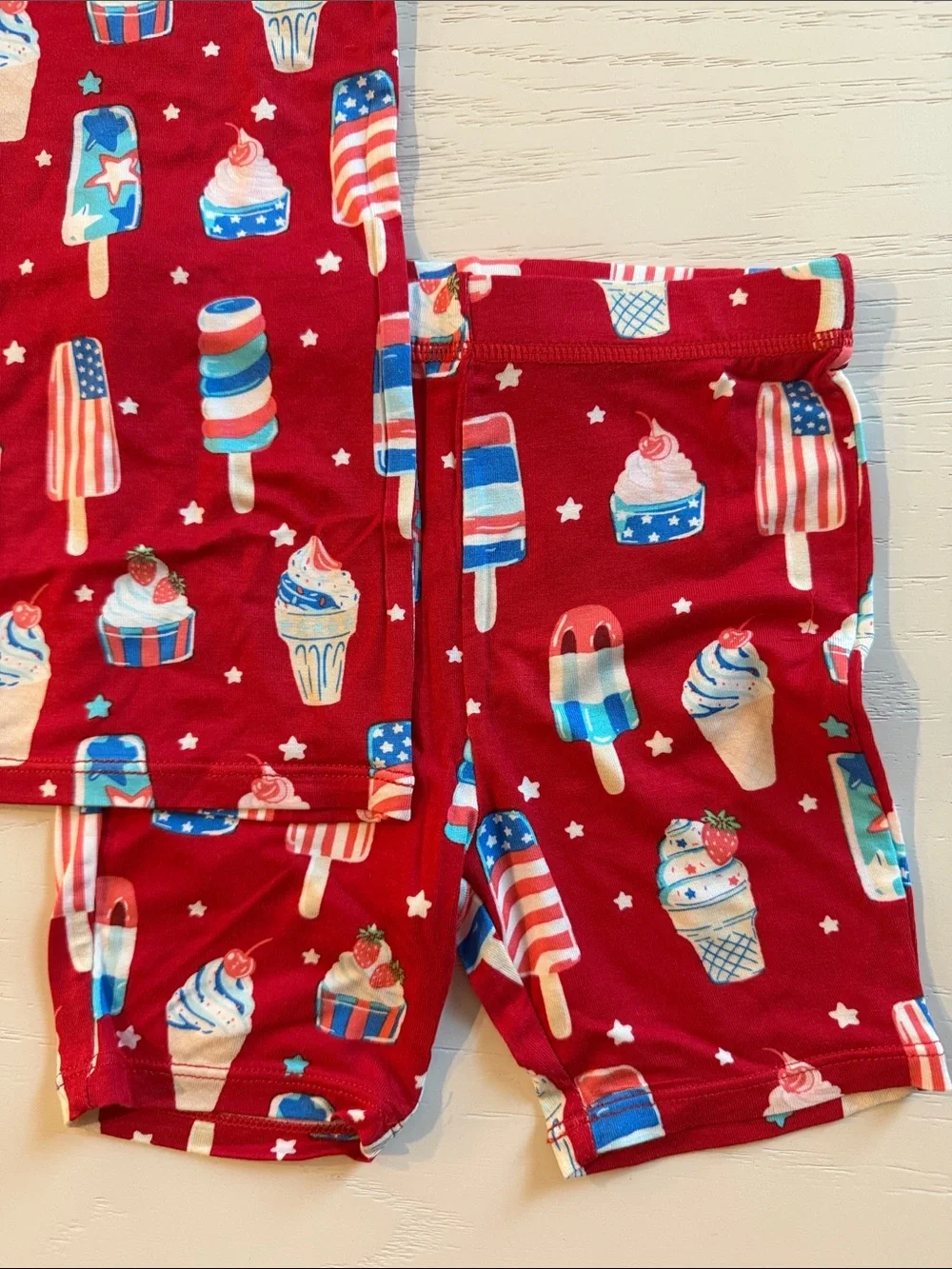 Rufflebutts Softsnooze Kids Red Ice Cream & Popsicle Bamboo Pajama Set 3T